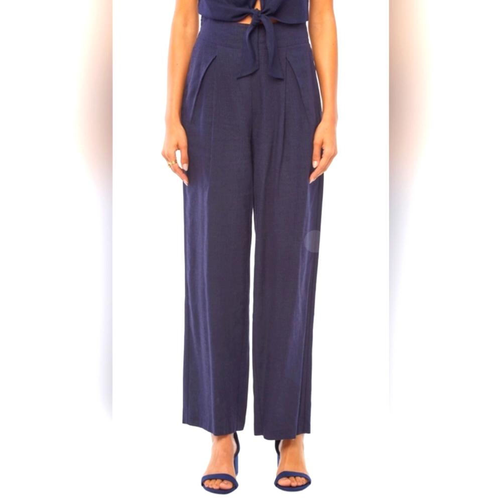 Linen wide leg navy. Size: large Very cute and comfortable! #201